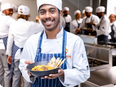 1.3_COMMERCIAL_COOKERY__STUDENT_PRESENTING_DISH_Certificate_III_LeSuisse